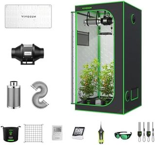 VIVOSUN GIY 3x3 Grow Tent Complete System, 3x3 ft. Grow Tent Kit Complete with 4-inch Inline Fan Package, VS2000 LED Grow Light, Temperature Humidity Monitor, Netting, Grow Bags, Pruning Shear & Timer