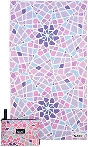 Nakie Beach Towel - Perfect for Beach, Swimming, Camping, Sand Free, Super Absorbent, Fast Drying, Compact, Lightweight. Made from Recycled Plastic Bottles - Free Bag Included (Chasing Sunsets)