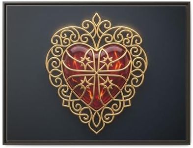 BrickByDreamCo Ornate Gold Filigree Heart Matte Canvas Framed | Decorative Wall Art