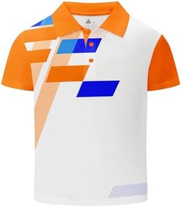 SECOOD Boys Short Sleeve Pique Polo Shirts Summer Casual Uniform Sport Tops for 6-16 Years Orange White