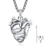 Cremation Jewelry for Ashes My Brother Sterling Silver Urn Necklace Brother Heart Urn Pendant Keepsake Jewelry Memorial Gifts for Men