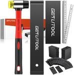 GETLITOOL Laminate Wood Flooring Installation Kit, Flooring Tools with Double-Faced Mallet, Laminate Flooring Tool with Pull Bar, Solid Knock Block and 60x Spacers for Flooring Installation