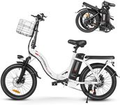 SAMEBIKE Electric Bike For Adults, 36V 13AH Removable Battery, City Commuting Motor Ebike Electric Bicycle 20 inches with Basket, Phone Holder, Cass 7 Speed, 20"*2.35"Tire