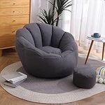Bean Bag Chair Cover +Footstool Cov