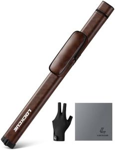 LOCKCUE Billiard Hard Pool Cue Stick Case, Holds 1 Butt and 1 Shaft, for Standard 1/2 Joint 58-Inch Cue Sticks, Brown