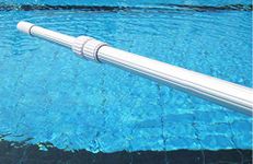 Shreeji Global Professional 16 Foot Blue Anodized Aluminum Telescopic Swimming Pool Pole, Adjustable 3 Piece Expandable Step-Up - Attach Connect Skimmer Nets, Rakes, Brushes, Vacuum Heads with Hoses