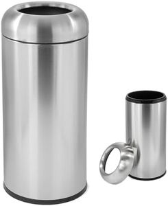 WICHEMI 16 Gallon Commercial Large Kitchen Trash Can Bright Silver Outdoor