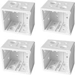 4pcs Plastic Box Mounting Brackets White Color Headrail Track End Holder for 1"(25mm) Vinyl or Mini Blinds with a Square 1" x 1" headrail