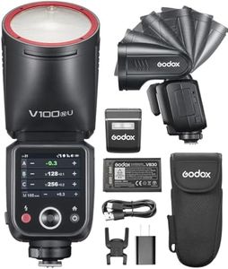 Godox V100 N V100-N Flash for Nikon, 1/8000 HSS 100W 2.4G TTL Flash, OLED Screen Touchscreen Control, Global Shutter Sync, 2980mAh Lithium Battery, 400 Full Power Flashes