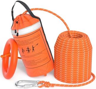 AnKun Water Rescue Throw Bag with 50FT Length of Rope in 3/10In Tensile Strength Rated to 1844lbs, Emergency Rescue Rope for Kayaking, Boating, Fishing, Rafting, High Visibility Safety Equipment