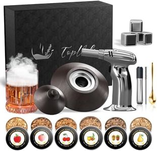 Cocktail Smoker Kit with Torch and Whiskey Glass, 6 Flavors Wood Chips and 3 Whisky Stones for Whiskey & Bourbon, Gift for Husband, Birthday Gift (No Butane)