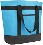 CIVJET Insulated Reusable Tote Bag for Grocery Shopping for Women/Men, Pizza/Food Delivery Bag to Keep Food Cold/Hot for Uber Eats/Doordash/Grubub, Cooler bags for Travel/Beach/Picnic, Blue