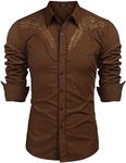 COOFANDY Men's Western Shirts Long 