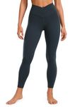 CRZ YOGA Womens Butterluxe Cross Waist 25'' Workout Leggings - V Cross High Waisted Gym Leggings Yoga Soft Leggings True Navy 14