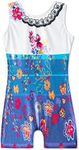 HOZIY Girls Gymnastics Leotards with Shorts for Toddlers 4t 5t Kids Leo Aqua Blue Navy Tumbling Outfits Dance Clothing Clothes Apparel Cat Floral Cartoon Bodysuits White