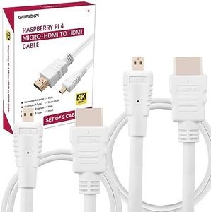 GeeekPi 2Pack Micro HDMI to HDMI Cable,1m,4K Resolution,Supports High Speed,4K 60Hz 2160P for Raspberry Pi 5, Pi 4B,GoPro Hero 7 Black Hero 4 5 6, Sony A6000/6300 Camera,Nikon B500, Lenovo Yoga 3 Pro