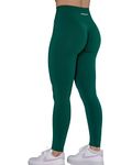 AUROLA Workout Leggings for Women Seamless Scrunch Tights Tummy Control Gym Fitness Girl Sport Active Yoga Pants, Alpine Green, M