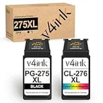 v4ink Compatible PG-275XL CL-276XL Color Ink Cartridge Replacement for Canon PG-275 XL CL-276 XL Ink High Yield Set for Canon TS3520 TS3522 TR4720 TR4722 TR4700 TS3500 Printer - Black & Color