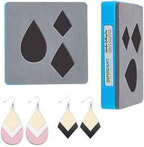 SUPERDANT Leather Cutting Die Layered Earring Wooden Dies Water Drop Diamond Shape Cutting Machine Leather Jewelry Die Cutter Machine with Plastic Protective Box and EVA Foam for DIY Craft