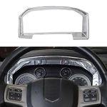 Jimen Compatible with Dodge Ram 2010-2017, Center Console Instrument Panel Overlay Dashboard Cover Trim (Chrome)
