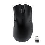 ATTACK SHARK R1 Wireless Gaming Mouse,Tri-Mode Connection (2.4G/Wired/BT5.2),55g Lightweight Design,18K DPI Optical Sensor,HUYU 20 Million Key Life,Ergonomic Design,for PC/Laptop/Win/Mac(Black)