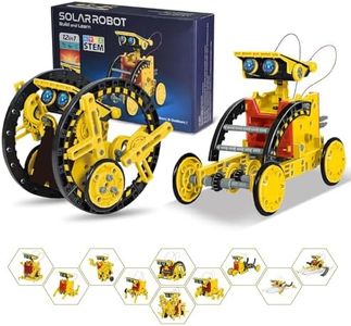 Solar Robot Kit for Kids Age 8-12, STEM Building Toys,12-in-1 Build Your Own Robot with Solar Panel & Battery Power, Science Engineering Christmas Birthday Idea Gifts for Boy Age 8 9 10 11 12