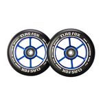 CLAS FOX 100mm One Pair Pro Stunt Scooter Wheels with ABEC-9 Bearings CNC Metal Core Graviti (2pcs) (Black PU Blue Core)