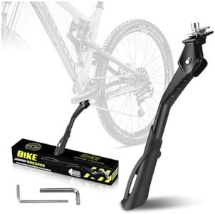 B!keRakshak Cube - Soporte para bicicletas (suelo de 24 a 29 pulgadas, altura regulable, 34-40 cm, para rueda trasera, soporte lateral universal para bicicleta de montaña, bicicleta eléctrica, MTB,