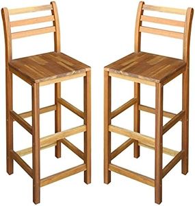 vidaXL 2X Taburetes Barra 42x36x110 cm Sillas Altas Bar Madera Maciza Acacia