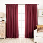 Best Home Fashion Premium Blackout Curtain 2 Panels - Solid Thermal Insulated Window Treatment Blackout Drapes for Bedroom - Back Tab & Rod Pocket (Mulberry, 52" W x 96" L)