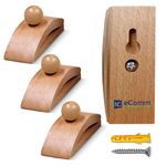 4 Medium Wooden Art Hangers - Wooden Art Clamps for Walls - for Tapestry Wall Display - Tapestry Clamps - Quilt Clamps + Glasses Hanger