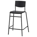 IKEA Modish Bar Stool/Counter Stool with Backrest & Footrest in Black/Black Color 63 cm Sold by STOCKLAND