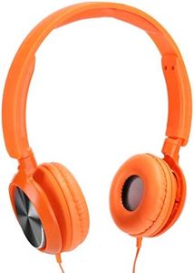 Wired Music Headset, Durable Noise Canceling Function Wired Headphones Portable Wired for PC for Smart Phones(Orange)