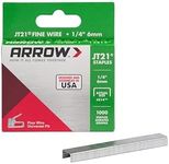 Arrow 214 JT21 Thin Wire Staples for Staple Guns and Staplers, Use for Upholstery, Crafts, General Repairs, 1/4-Inch Leg Length, 7/16-Inch Crown Width, 1000-Pack, Grey