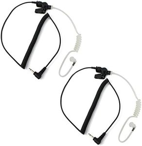 Retevis Auricular de 1 Pines 3,5 mm, con Tubo de Sonido, Solo Escucha, Pinganillo con micrófono compatibles con Kenwood ICOM Radio, Teléfonos Inteligentes, Samsung, MP3 Universal (2 Pacs)