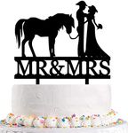 Cowboy and Cowgirl wedding cake topper Horse Wedding Cake Topper Farmer wedding cake topper Country Themed Cake Decor for Wedding Anniversary Bridal Shower Party