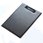 Black Leather Clipboard Folder, PU Board Clip, A4 Folder Suitable for Office, School and Restaurant, Sturdy 12.5 x 9.3 Inches Can Hold 100 Sheets