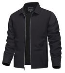 TACVASEN Summer Jackets for Men Lightweight Bomber Jacket Smart Casual Full Zip Jackets Light Spring Windbreaker Jacket Black,XL