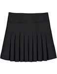 Zaclotre Girls Pleated Tennis Skirt with Shorts Pockets Elastic Athletic Golf Skirts Lightweight Workout Running Sports Skort Black