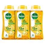 Dettol Body Wash and Shower Gel for Women and Men, Refresh (Pack of 3 - 250ml each) | Soap-Free Bodywash | 12h Complete Odour Protection