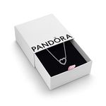 Pandora Signature Women's Sterling Silver Sparkling Open Heart Cubic Zirconia Pendant Necklace, 45cm, With Gift Box