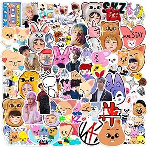 50 Pcs Popular Singer Stray Kids Skzoo Stickers Pack, Waterproof Vinyl Stickers for Water Bottle, Laptop, Skateboard, Helmet, Car Decals, Perfect Gifts for Kids,Teens,Girls,Adults (Stray Kids Skzoo)