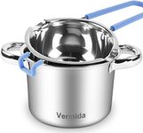 Double Boiler Chocolate Melting Pot,2 Pack Stainless Steel Insert Melting Pot with Heat Resistant Handle for Chocolate,Butter,Candle,Candy and Soap(680ml and 1600ml)