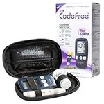 Codefree Blood Glucose Monitor | Diabetes Monitoring Meter Tester | Blood Sugar Testing Kit with Strips, Lancets, Case - in mmol/L