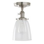 PathsOn Industrial Vintage Edison Pendant Light Clear Glass Shade Flush Mount Hanging Ceiling Lamp Lighting Fixture Chandelier for Loft Bar/Kitchen/Island/Living Room/Dining Room/Bedroom (Brushed)