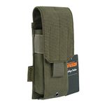 EXCELLENT ELITE SPANKER Tactical Molle Single/Double/Triple Mag Pouch for M4 M14 M16 AK47 AK74 G36 Magazine Holds 2 Mags (Ranger Green)