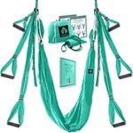 Aerial Yoga Swing Set - Yoga Hammock - Aerial Trapeze Kit + 2 Extension Straps & eBook - Large Flying Yoga Inversion Tool - Anti-Gravity Hanging Yoga Sling - Indoor Outdoor Fly Yoga - Men Women Kids
