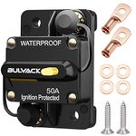 BULVACK 50 Amp Circuit Breaker with Manual Reset for Car Marine Trolling Motors Boat ATV Manual Power Protect for Audio System Fuse, 12V-48V DC (50A)