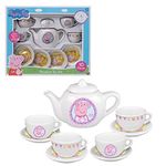 Peppa Pig Porcelain Tea Set | Pretend Afternoon Tea Playset | Peppa Pig Toys | Including Teapot, Cups & Saucers | Childrens Roleplay Toy Playsets | Kids Kitchen Pretend Play Tea Set | 3+