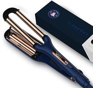 MIRACOMB Titanium Deep Waver Iron, Ion Technology, Digital Heat Settings, Auto Off, Dual Voltage (12.2 inches, Wavy Hair, Hair Waver)